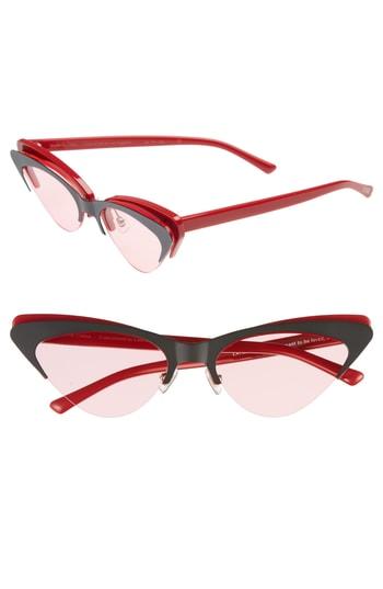 Women's Bonnie Clyde Layer Cake 55mm Cat Eye Sunglasses - Red/ Black