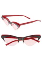 Women's Bonnie Clyde Layer Cake 55mm Cat Eye Sunglasses - Red/ Black