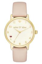 Women's Kate Spade New York Metro Wine & Dine Leather Strap Watch, 34mm