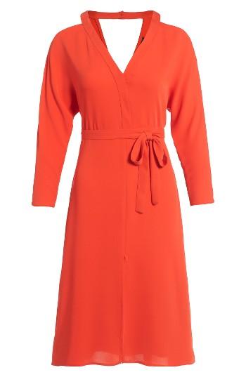 Women's Topshop Cutout Cold Shoulder Dress Us (fits Like 10-12) - Red
