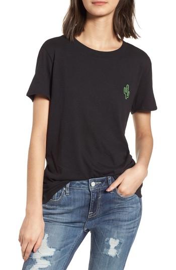 Women's Sub Urban Riot Neon Cactus Loose Fit Tee - Black