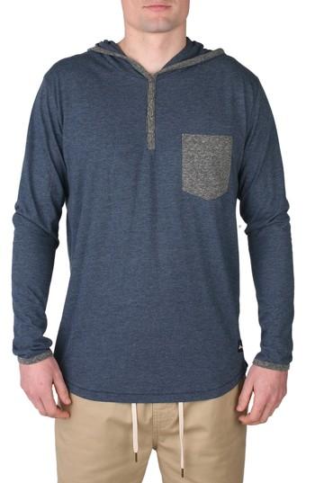 Men's Imperial Motion Franco Hooded Henley, Size - Blue