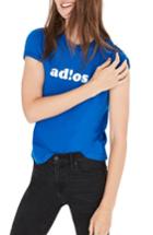Women's Cristina Adios Flocked Graphic Tee, Size - Blue