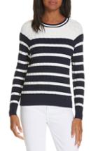 Women's Milly Texture Stitch Stripe Sweater, Size - Blue