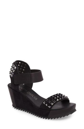 Women's Pedro Garcia Fortuna Studded Wedge Sandal Us / 36eu - Black