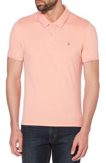 Men's Original Penguin Space Dye Tipped Polo - Orange