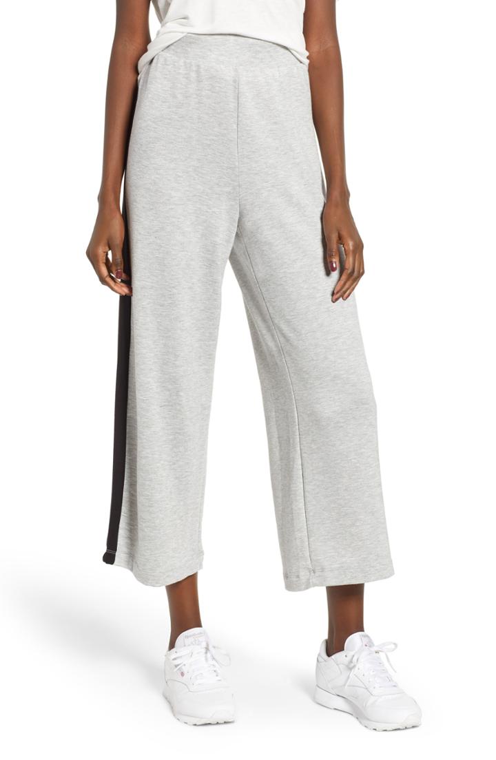 Women's Bp. Sporty Wide Leg Crop Pants - Grey