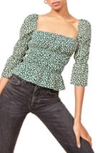 Women's Reformation Ayla Square Neck Blouse - Green