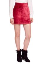 Women's Free People Velvet Miniskirt - Red