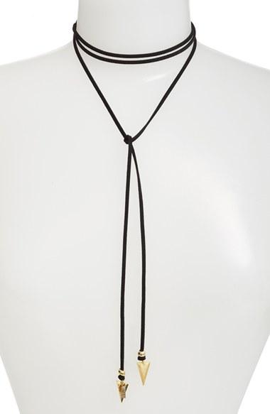 Women's Vanessa Mooney 'arrow' Faux Suede Lariat Choker