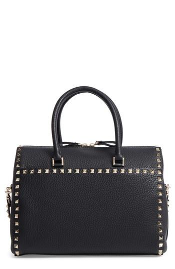 Valentino Garavani Rockstud Leather Duffel Bag - Black