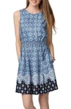 Women's Donna Morgan Border Print Fit & Flare Dress