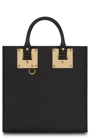 Sophie Hulme Square Leather Tote - Black