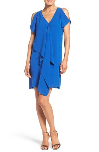Women's Adrianna Papell Cold Shoulder Draped Shift Dress