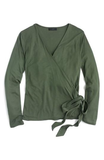 Women's J.crew Wrap & Tie Top - Green