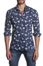 Men's Jared Lang Trim Fit Floral Print Sport Shirt - Blue