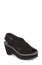 Women's Pedro Garcia Fayre Cross Strap Wedge Sandal Us / 36eu - Black