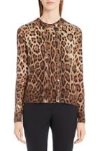 Women's Dolce & Gabbana Leopard Print Silk & Cashmere Cardigan