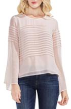 Women's Vince Camuto Pintuck Detail Bell Sleeve Blouse, Size - Pink