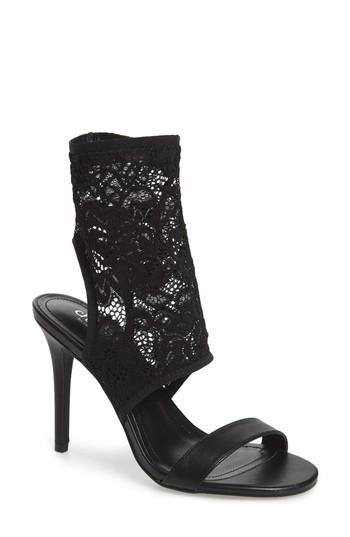 Women's Charles By Charles David Remote Sock Cuff Sandal .5 M - Black