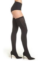 Women's Wolford Embellished Stay-put Stockings - Black