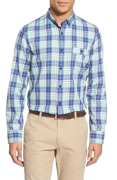 Men's Nordstrom Men's Shop Trim Fit Check Sport Shirt - Blue
