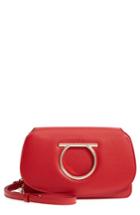 Salvatore Ferragamo Mini Vela Leather Crossbody Bag - Red