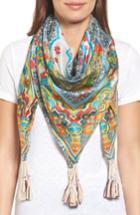 Women's Johnny Was Karino Square Silk Scarf, Size - Blue