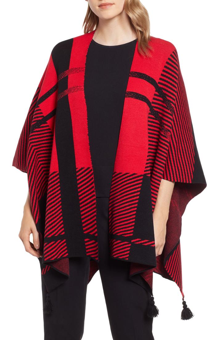 Women's Ming Wang Hope Plaid Wrap