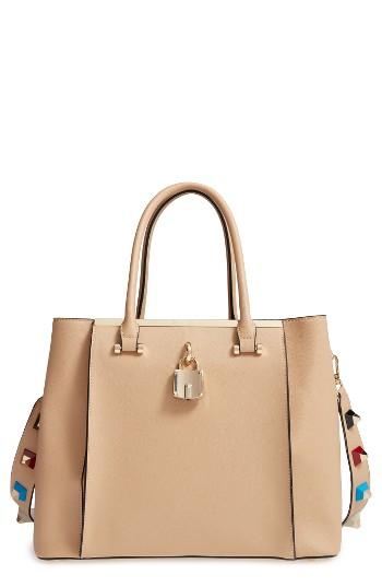 Cesca Linden Faux Leather Lock Satchel -
