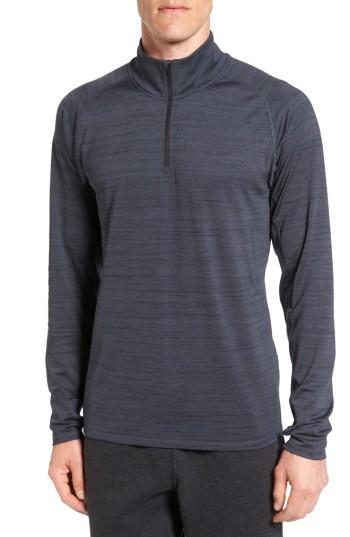 Men's Zella Celsian Space Dye Quarter Zip Top - Black