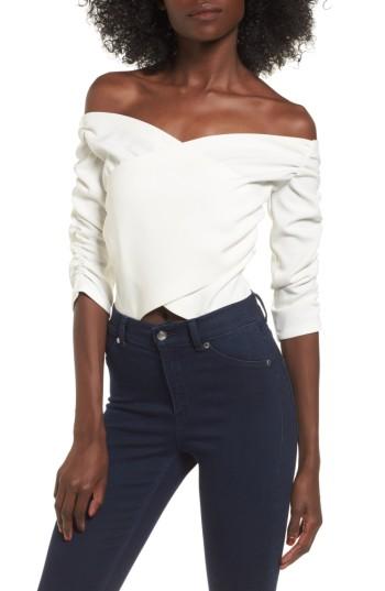 Women's Nbd Bryant Off The Shoulder Bodysuit - Ivory