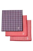 Men's Cathy's Concepts Set Of 3 Monogram Pocket Squares, Size - Red