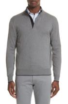Men's Canali Quarter Zip Sweater Us / 50 Eu - Grey