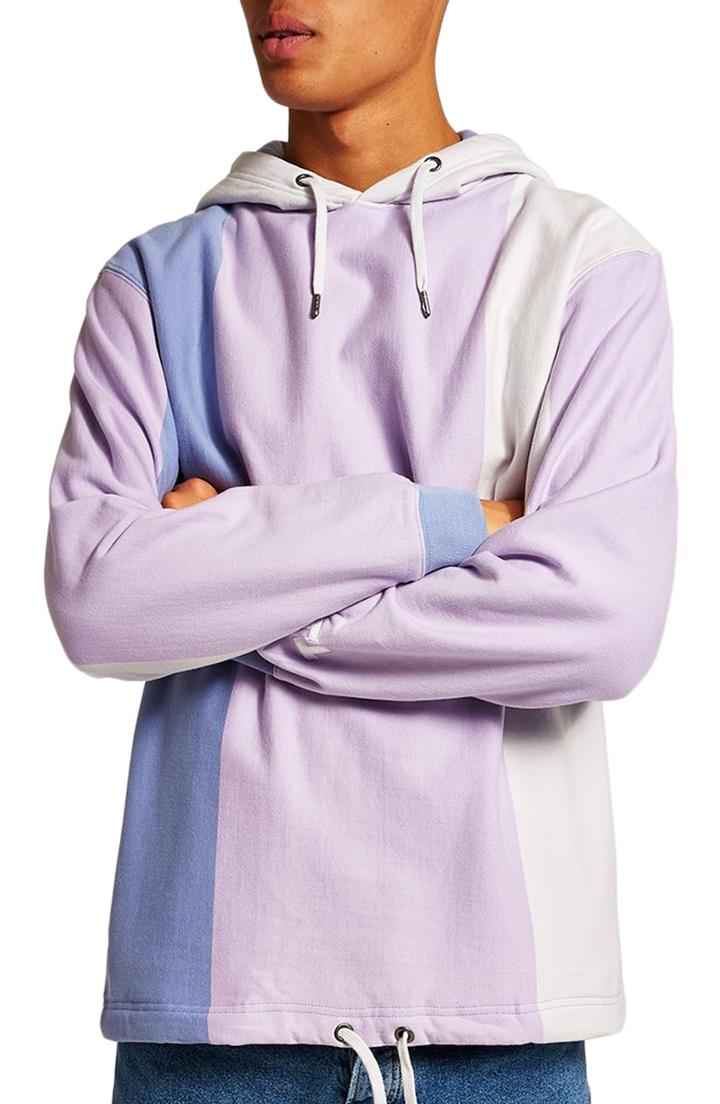 Men's Topman Classic Stripe Hoodie - Purple