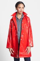 Women's Jane Post 'princess' Rain Slicker With Detachable Hood - Red