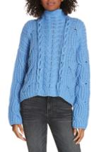 Women's Lewit Mix Cable Wool & Cashmere Sweater - Blue