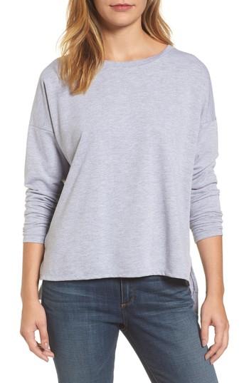 Women's Caslon High/low Cinch Botton Top - Grey