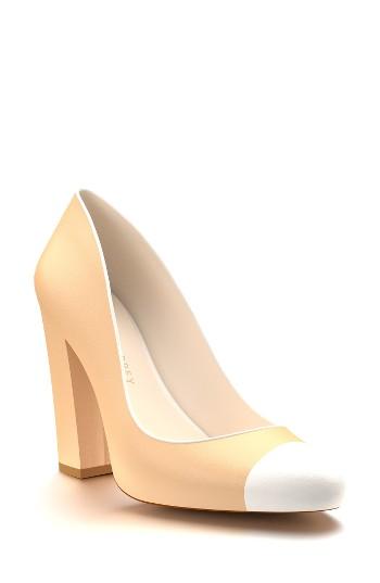 Women's Shoes Of Prey Cap Toe Block Heel Pump B - Brown