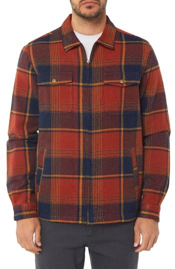 Men's O'neill Lodge Flannel Shirt Jacket - Orange