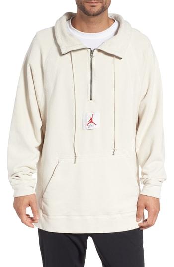 Men's Jordan Wings Washed Quarter Zip Sweatshirt - Ivory