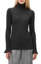 Women's Lafayette 148 New York Rib Knit Merino Wool Sweater - Grey