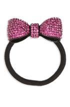 Tasha Crystal Bow Ponytail Holder, Size - Pink