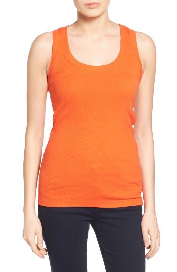 Women's Caslon Ribbed Racerback Tank - Orange