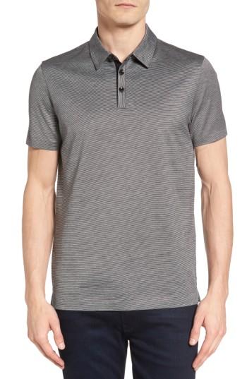 Men's Boss Place 17 Slim Fit Stripe Polo, Size - Black