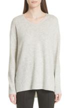 Women's St. John Collection Fine Gauge Cashmere & Silk Sweater, Size - Grey
