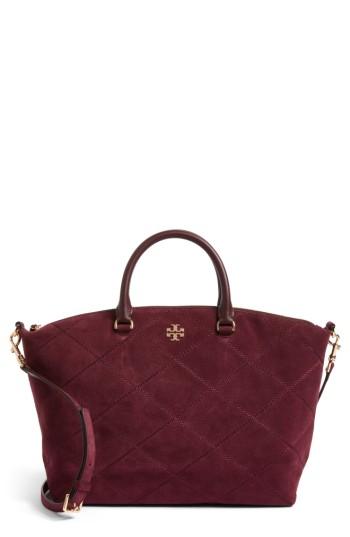 Tory Burch Frida Stitched Suede Satchel -