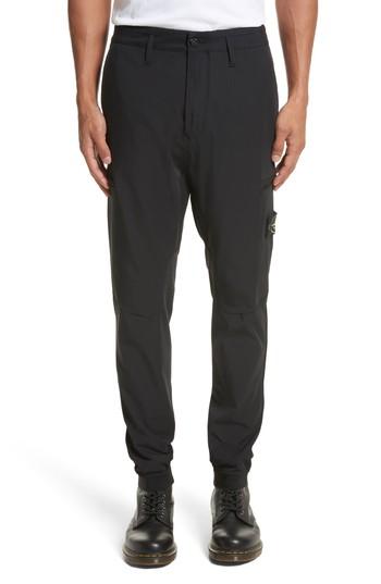 Men's Stone Island Cargo Jogger Pants - Black