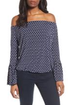 Women's Michael Michael Kors Simple Dot Bell Sleeve Peasant Top - Blue