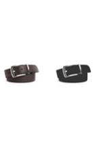 Men's Peter Millar Classic Reversible Leather Belt - Black/ Brown